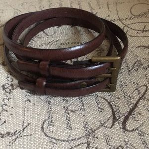 HOBO double belt. Dark brown leather. Size M